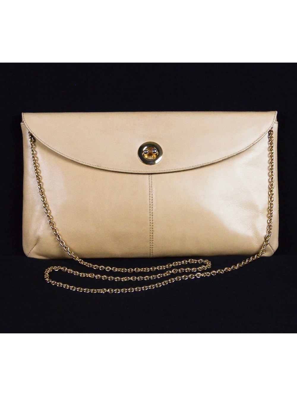 Rodo Vintage Handbag Clutch Camel Tan Brown Gold Envelope Mid Century mcm Retro